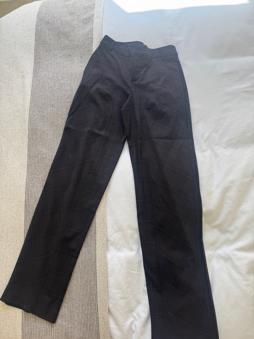 Zara Black Plaid Men's Dress Pants